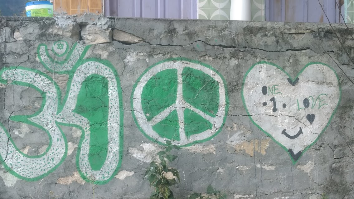 The wall Graffiti at the Guest house